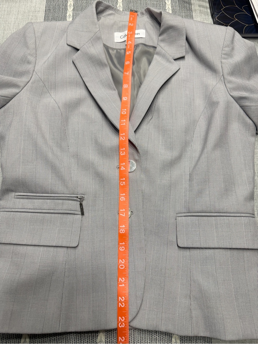 Calvin Klein Tailored plaid Light Gray Women’s Blazer - Picture 6 of 9